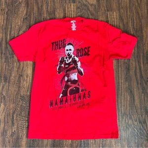 Rose Namajunas UFC Men’s‎ Red T-Shirt Thug Rose - Size Large 100% Cotton